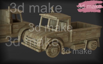 truck 3d print model in automotive 3dexport projects wooden free stl solidworks vray render 3d-make cinema4d sldprt 3d print model - Mito3D