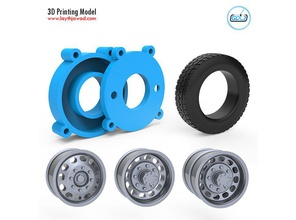 truck tire mold 3 wheels 3d printing model print in automotive 3dexport wheel car rotation automobile vehicle rc scania silicone volvo tamiya man rubber pour copy diorama 3d print model - Mito3D