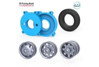 truck tire mold 3 wheels 3d printing model wheel car rotation automobile vehicle rc scania silicone volvo tamiya man rubber pour copy diorama 3d print model - Mito3D