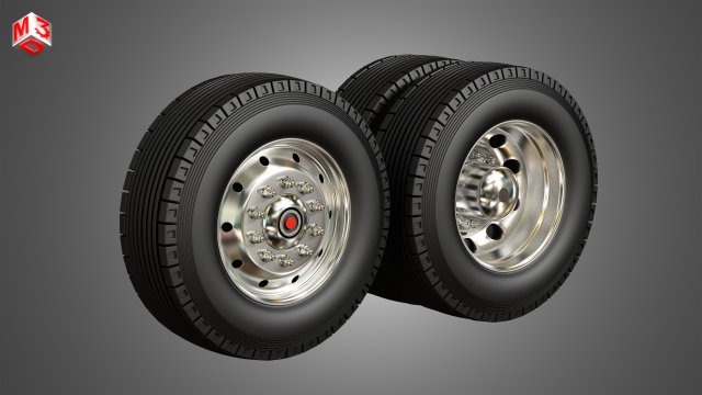 fire truck tire rims 3d model in 3dexport wheel rim vehicle tyre tires trucks trailer alcoa duty semi dayton wheels heavy medium 3D print model - Mito3D