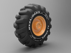 camion tre roue pneu voiture auto véhicule ruber riz 3d print model - Mito3D