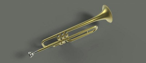 trumpet 3d model in brass 3dexport musicalinstrument 3d print model - Mito3D
