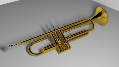 trompeta latón instrumento banda bronce oro marcha plata 3d print model - Mito3D