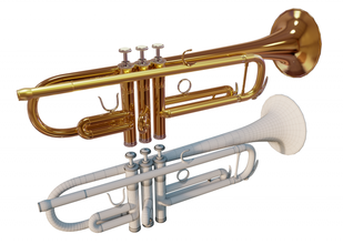 trumpet music asset instrument product brass band orchestra brasswind jazz 3d print model - Mito3D