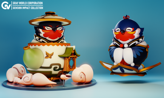atarracado gordo Genshin impacto animais figura Genshinimpact 3dprint personagem pássaro jogos 3d print model - Mito3D