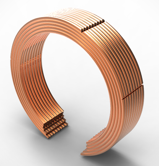 tube bracelet 3d drucken modell armbänder 3dexport armband schmuck mode modern elegant manschette 3D print model - Mito3D