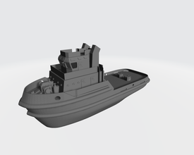 rebocador miniatura rc 3d impressão modelo in veículo 3dexport navio carga recipiente 3d print model - Mito3D