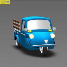 tuk a 3 ruote, la rana auto farm 3d print model - Mito3D