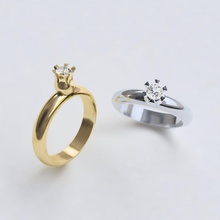 tulip anneau gem cadeau or bijoux précieux imprimable de l'anneau les anneaux shining d'argent 3d print model - Mito3D