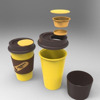 tumbler extra charge kitchen dining coffee cup plastic metal glass tea wood houseware modern design drink drinking takeaway instant doser housecoffee 3d print model - Mito3D