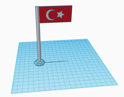 turkey flag 3d print model - Mito3D