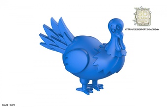 turkey piece component sculpture element gold silver plastic figure farm 3d print model - Mito3D