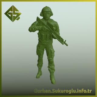 Turco speciale forze soldato uomo Turco militare speciale forze potente posizione arte stampabile sculture 3d print model - Mito3D