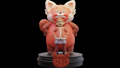 girando vermelho 3d impressão modelo in criança 3dexport disney panda rojo mei lee meilin nia 3d print model - Mito3D