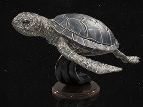 la tortue sculptures art natur de forêt amazon caractère tropical jungle créature l'anime animal photoréalistes résolution haut cahoteuse mignon lent shell le reptile l'océan 3d print model - Mito3D