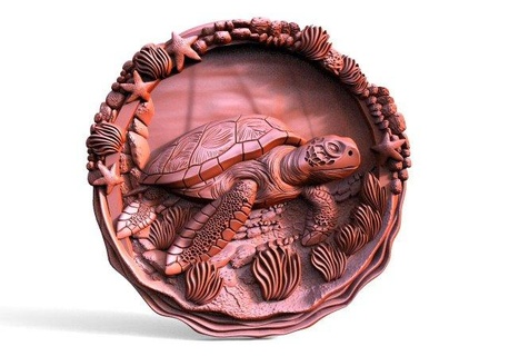 tortue cnc panneaux logos art soulagement animal Marin mer reptile 3d print model - Mito3D