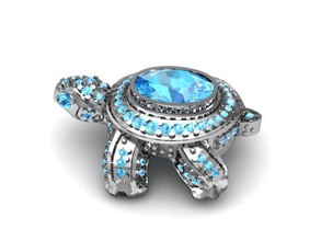 tortue de bijoux le bracelet diamant l'engagement or pendentif rhino rino d'argent la mariage trtl trtle 3d print model - Mito3D