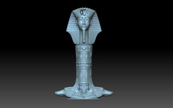tutankhamun tutanhamon egyptian pharaoh handle figurine egypt cnc leader hilt tutankhamen 3d print model - Mito3D