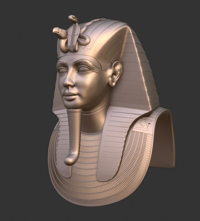 Tutankhamon mascarar egipt dourado antigo 3D print model - Mito3D