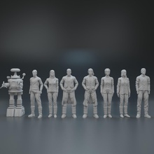 tv series personagens perdido in espaço 3d impressão modelo sci fi 3dexport figuras fantástico homem mulher miniaturas conjunto 3d print model - Mito3D