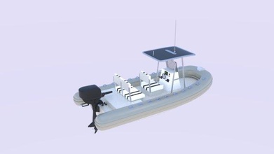 gemelo motor inflable barco centrar consola semi rígido vehículo mar playa Oceano motora inflado agua arte embarcación 3d print model - Mito3D