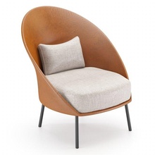 twins armchair twinsarmchair chair seat loungechair lounge armchairleather lowarmchair furniture livingroom interior leatherbrown 3d print model - Mito3D