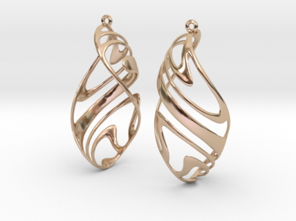 twist earrings fashion women minimal accesories charm concentric designer elegant geometric gift modern mother organic pendant seasonal simple medium 3d print model - Mito3D