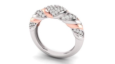 bükülme prenses kesmek nişan yüzük eşleştirme grup beyler Aşk romantik elmas mücevher altın evlilik mücevherler KADIN platin sevgili düğün şerit katlama kurdele 3d print model - Mito3D