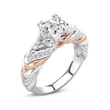 bükülme prenses kesmek nişan yüzük eşleştirme grup Aşk romantik takı yazdırılabilir elmas mücevher altın evlilik mücevherler KADIN platin sevgili düğün şerit katlama 3d print model - Mito3D