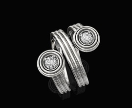 giro del anillo 3d imprimible los anillos de oro la plata el platino sterling gem las piedras preciosas brillante mujeres diamant con estilo twist joya stl cuarzos 3d print model - Mito3D