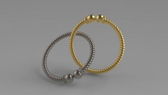 twisted baby bangle bracelets bracelet jewelry necklace fashion head bean juhannproduct gold 3d print model - Mito3D