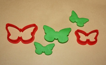 iki kelebek çerez kesici kelebekler kurabiye pişirme 3d print model - Mito3D