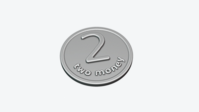 dos de dinero gratis la moneda madal el logotipo 3dprint oro las monedas insignias money2 art 3d print model - Mito3D