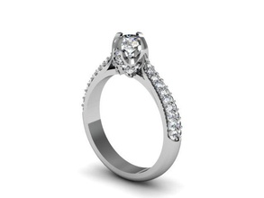 des deux côtés de pierre anneau mariage le diamant saphir blanc or la livre sterling d'argent stl cad imprimable conception 3d bijoux engagem l'engagement l'anneau solitair vintag 3d print model - Mito3D