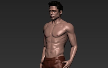 tyler durden brad pitt fight club color 3d printing print model in man 3dexport movie muscle angelina jolie oscars hollywood celebrity tv character di caprio hanks 3d print model - Mito3D