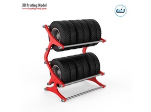 pneu prateleira roda caminhão oficina veículos carro carga 3d print model - Mito3D