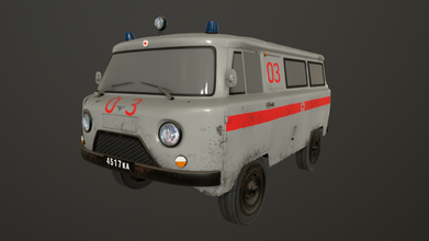 eski uaz 452 2206 ambulans 3d model in araba 3dexport araç retro sıhhi uaz2206 nostaljik rusya oto ussr hemşire sovyet çernobil ulaşım buhanka ağır ukrayna paslı 3d print model - Mito3D