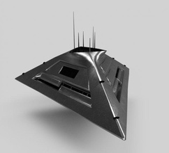 ufo spacecraft spaceship space sci-fi scifi pbr substance lowpoly low-poly 3d print model - Mito3D