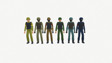 ukraine russia troops characters soldier rigged war ak47 rifle assault unity3d ue4 cartoon lowpoly fantasy gameready gamedev 3d print model - Mito3D