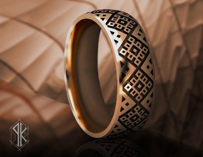 ucraino ricamato squillare vyshyvanka anelli Ucraina oro argento 3dprint 3dmodel gioielleria gioielliere modello Modelli 3d cad 3d print model - Mito3D