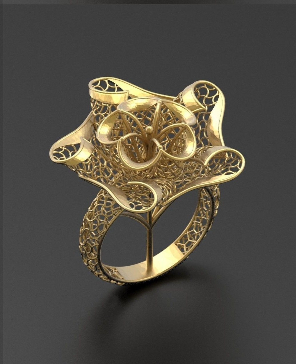 ultra visão anel jóias filigrana a moda 3D print model - Mito3D