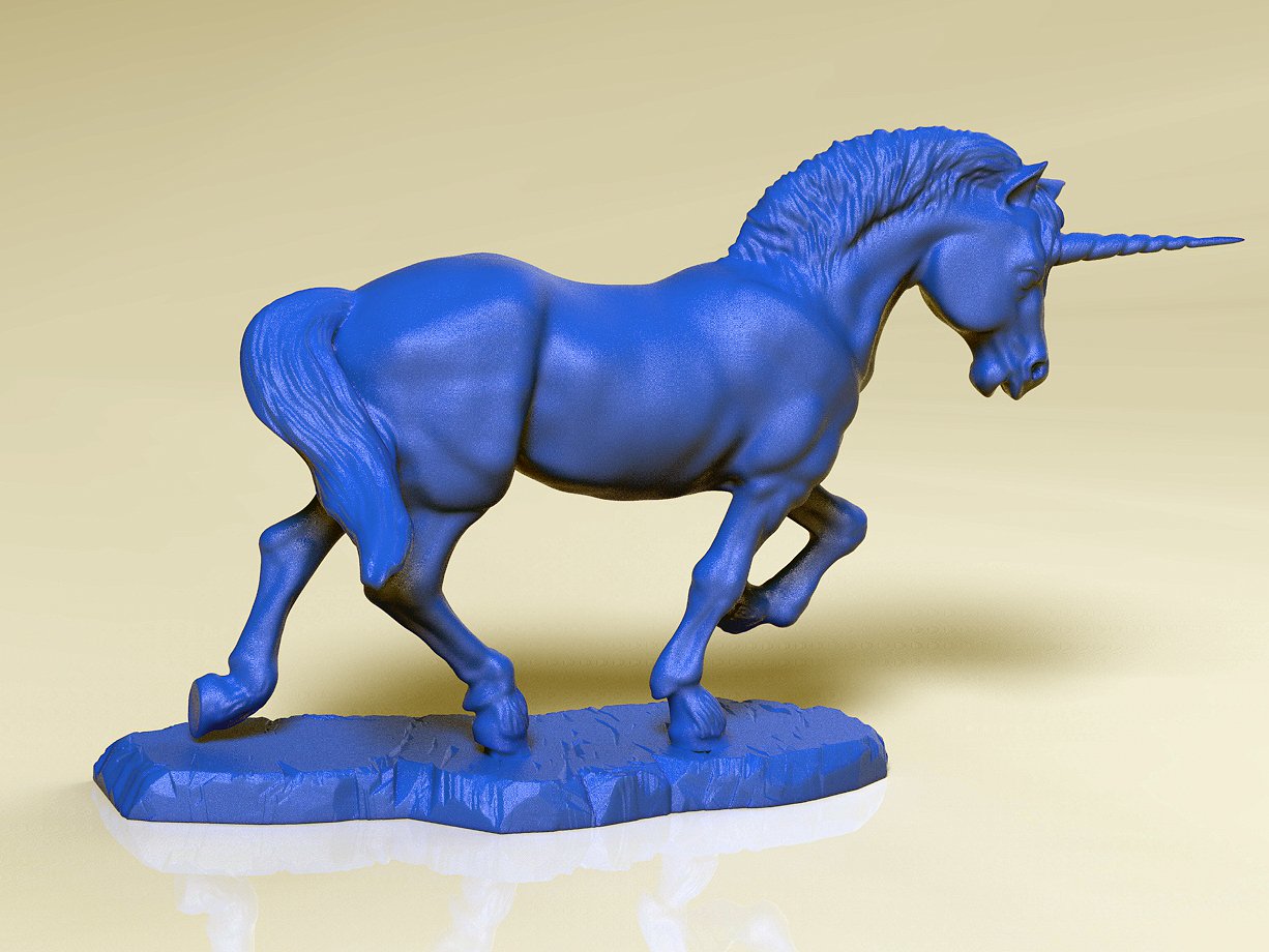 licorne 3d impression modèle in sculpture 3dexport cheval légende fantaisie 3D print model - Mito3D