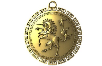 unicornio colgante pendiente joyería joya caballo Pegaso animal fantasía medieval 3d print model - Mito3D