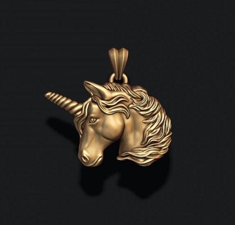 unicorn pendant pendants magic jewelry jewellery horn horse relief bas necklace art animal fantasy silver medalion magician pegasus pony rainbow game character 3d print model - Mito3D