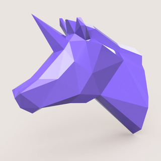 Licorne poly animaux 3d print model - Mito3D