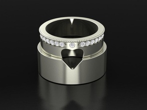 uniq Hochzeit bands band Silber gold diamond Schmuck 3d print model - Mito3D
