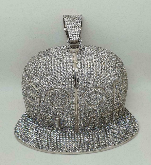 benzersiz devam et özelleştirilmiş şapka şekil elmas kalça atlama kolye Antik lüks rapçı hiphop takı değerli taş zarif şöhret stil mücevher bling kentsel 3D print model - Mito3D