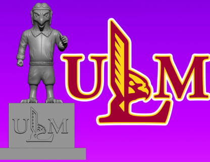 Université Louisiane monroe mascotte statue 3d modèle impression sculpture 3d print model - Mito3D