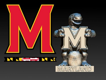 universidade maryland mascote tartaruga logotipo escultura 3d print model - Mito3D