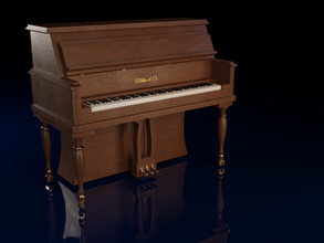 aufrecht Klavier Instrument Musik Tastatur Einheit unwirklich Requisiten 3d print model - Mito3D